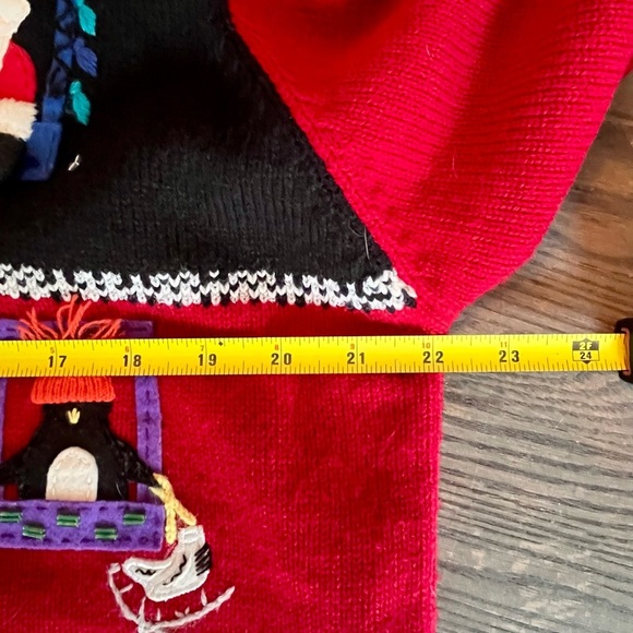 VINTAGE KAREN SCOTT CHRISTMAS SWEATER HOLIDAY CARDIGAN COTTAGE CORE LARGE RED - Picture 5 of 10